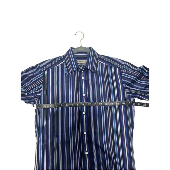 Etro men’s Striped Blue Button-Down Shirt Long Sleeves 37 Size Medium to Large s - Picture 11 of 14
